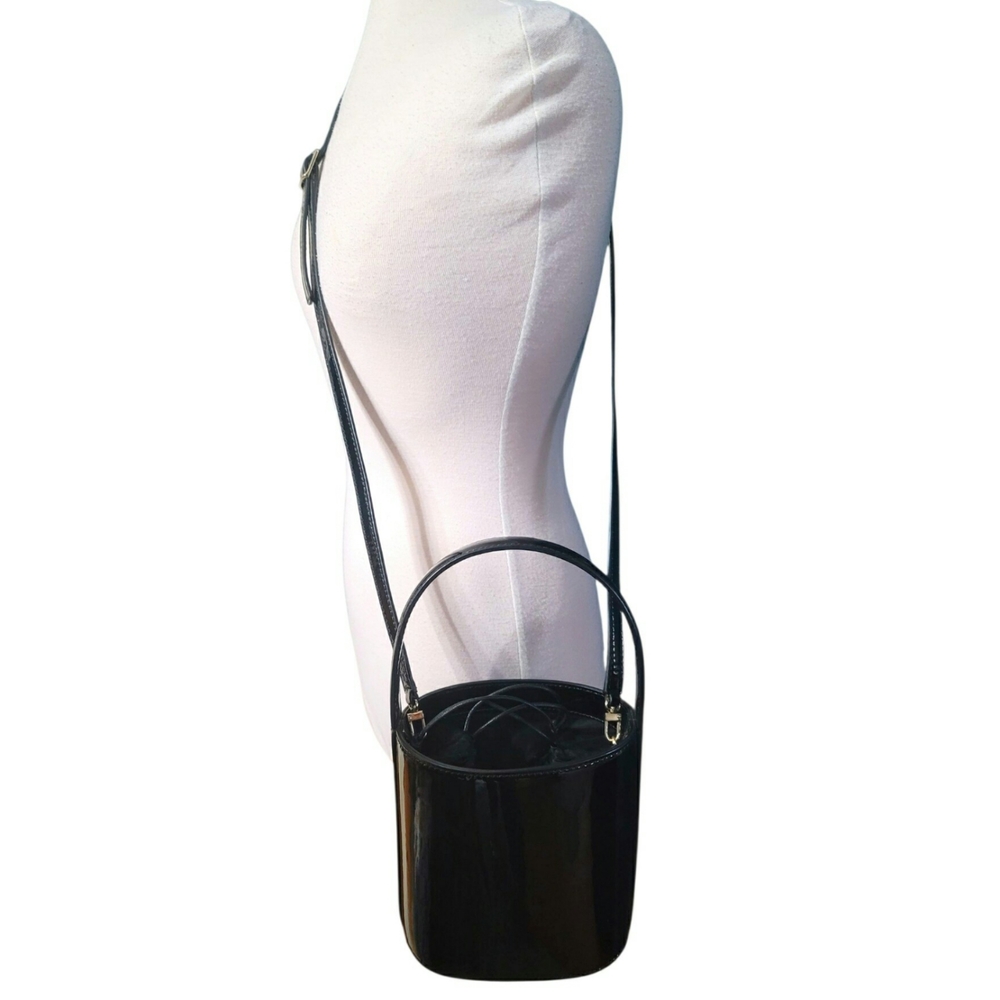 STAUD Black Patent Leather Bucket Bag - Picture 7 of 9